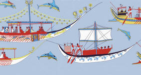 Minature Frieze Shipping Scene Akrotiri